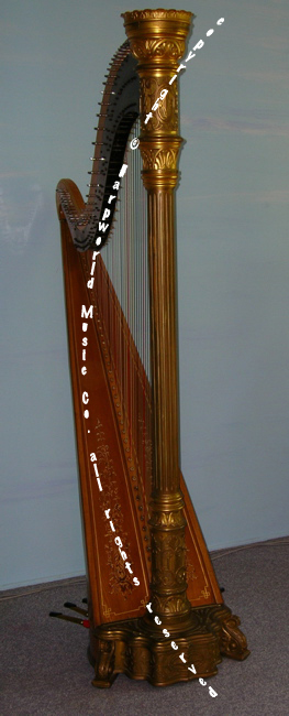front view, Lyon & Healy gilded model 20 harp