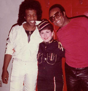 Stephanie with Sly Stone and Bobby Womack
