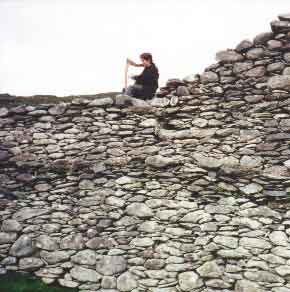 Stephanie sits atop Staigue Fort