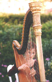 Stephanie with antique golden harp